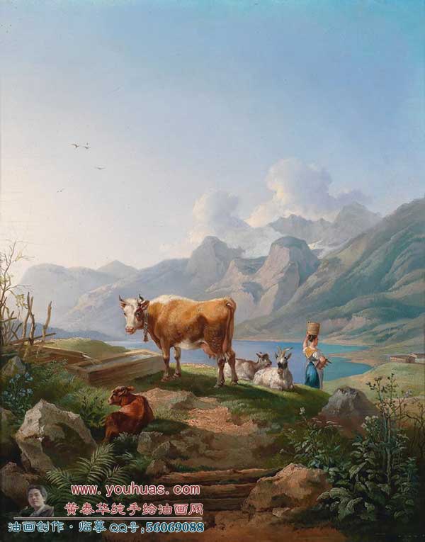 马克斯 - 约瑟夫，max-joseph-wagenbauer/19世纪古典油画风景作品欣
