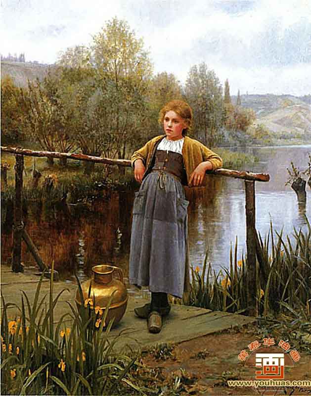 ŮYoung Girl by a Stream_΢ʿͻƷ