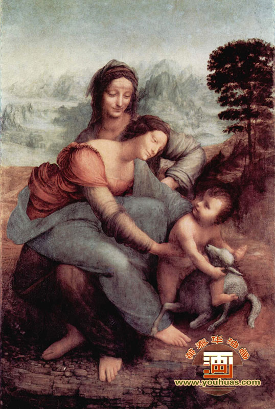 圣母子与圣安妮_达芬奇油画作品欣赏