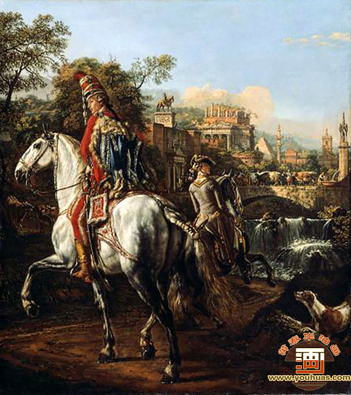 骠骑Hussar on horseback_贝尔纳多・贝洛托油画作品欣赏