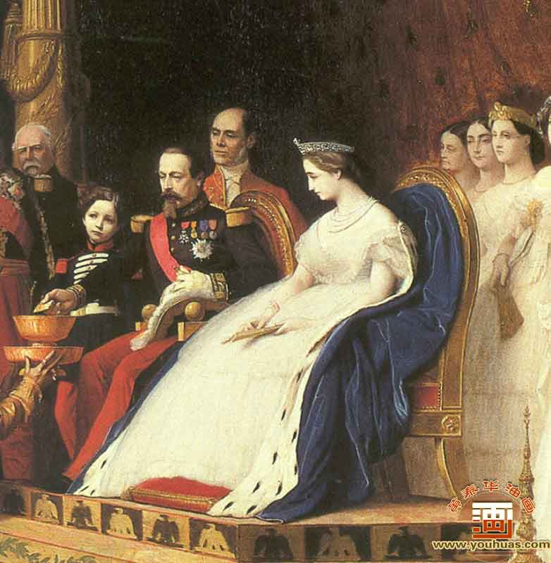 拿破仑三世和尤金妮娅_杰罗姆油画作品欣赏