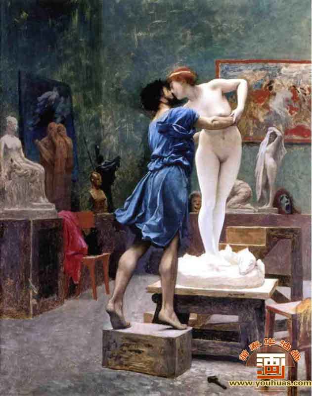 皮格马利翁和伽拉缇Pygmalion and Galatea_杰罗姆油画作品欣赏