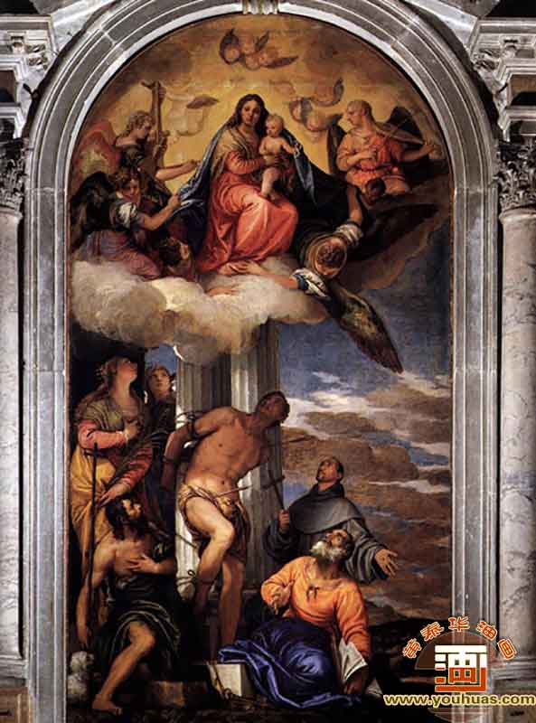 圣母子登基与圣徒_委罗内塞作品欣赏