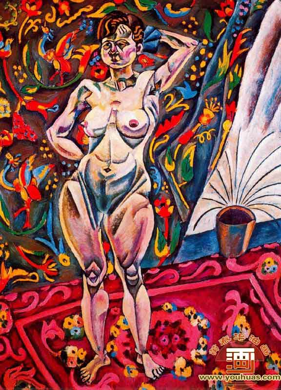 站着的裸女画像_米罗油画作品欣赏