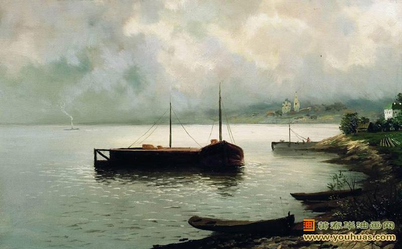 伏尔加河,在雨后的伏尔加河上景色油画_伊萨克・伊里奇・列维坦作品欣赏