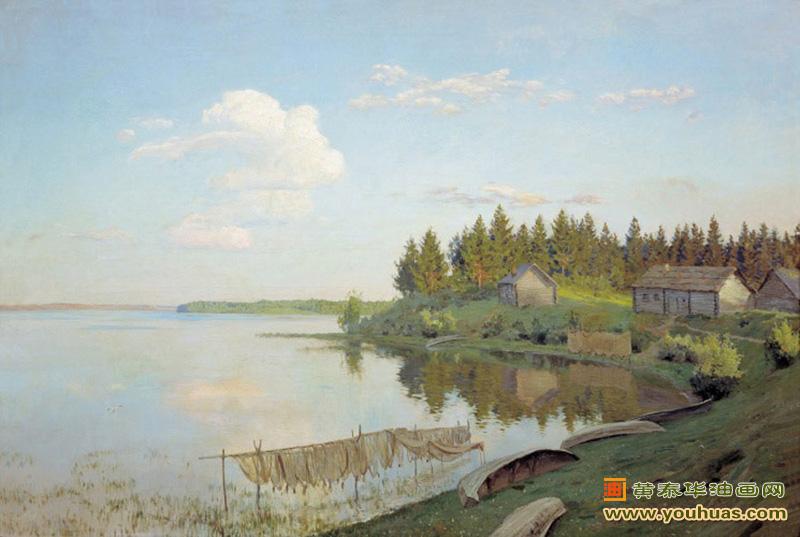湖上-下诺夫哥罗德省_列维坦作品欣赏