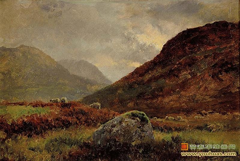 高原上的绵羊,在高原风景中的绵羊情景_切尔特玛作品欣赏