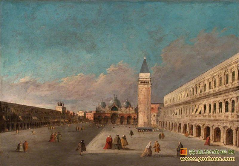 圣马可广场的风景,威尼斯圣马可广场的视图，弗朗西斯科・瓜尔迪
