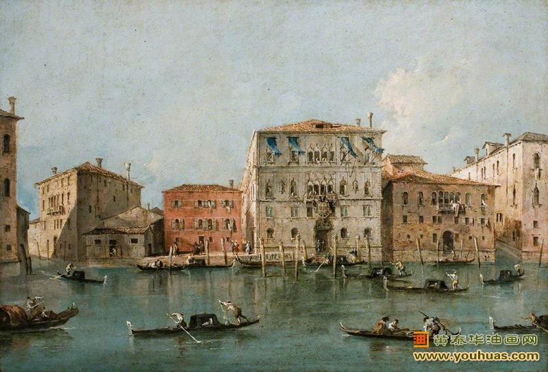 大运河上的大使宫风景，威尼斯大运河上的大使馆的景色，弗朗西斯科・瓜尔迪