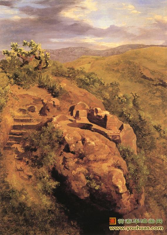 山顶上的遗址位置景色，若泽玛丽亚维拉斯科作品欣赏