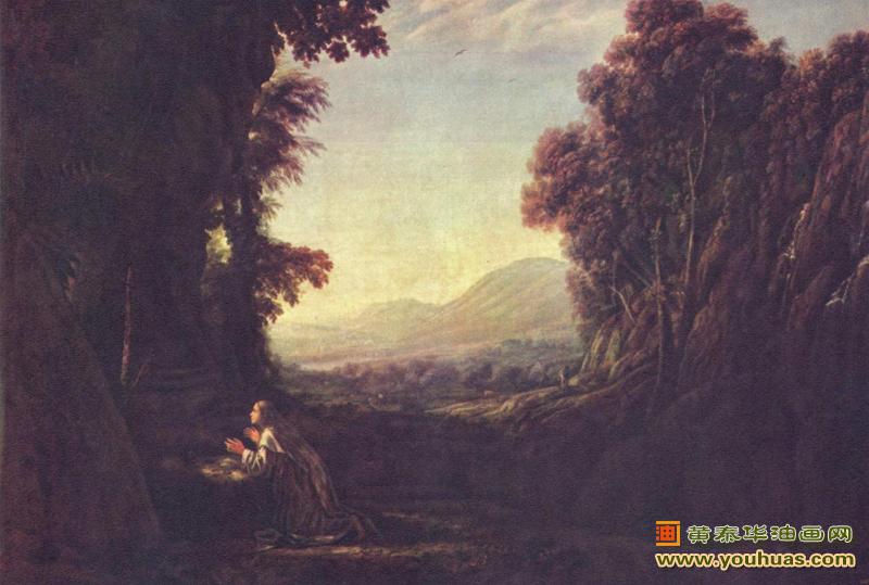 忏悔，悔改的抹大拉的马利亚风景_洛兰作品油画欣赏