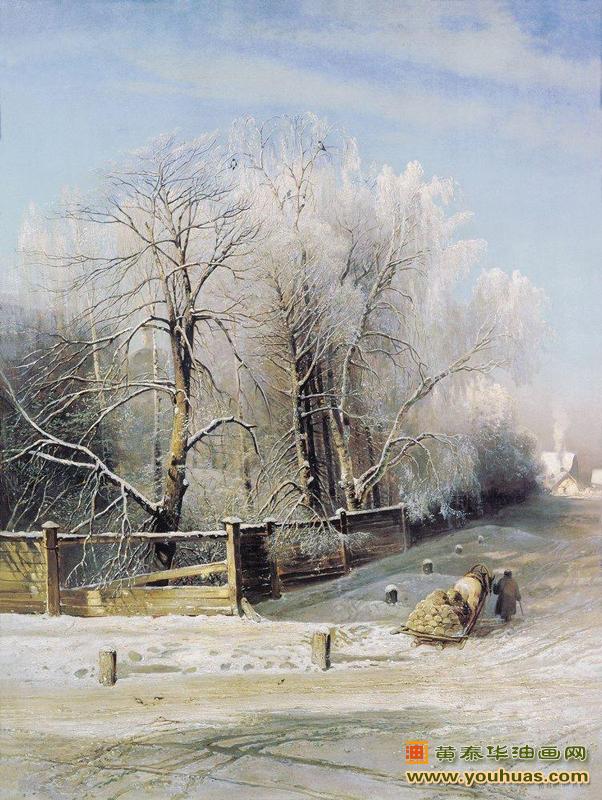 莫斯科冬季风景_萨夫拉索夫作品欣赏