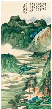 1953年 张大千 蜀山春晓 2011年 香港苏富比春拍 成交价HKD64,500,000