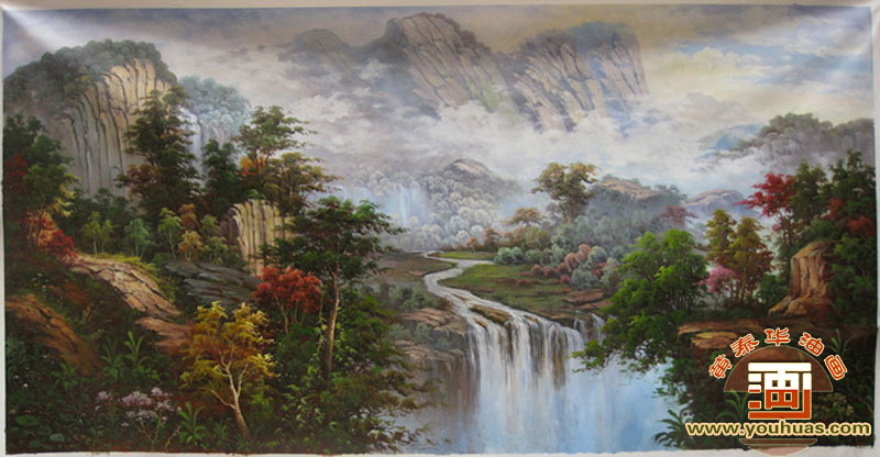 古典仙境风格山水画