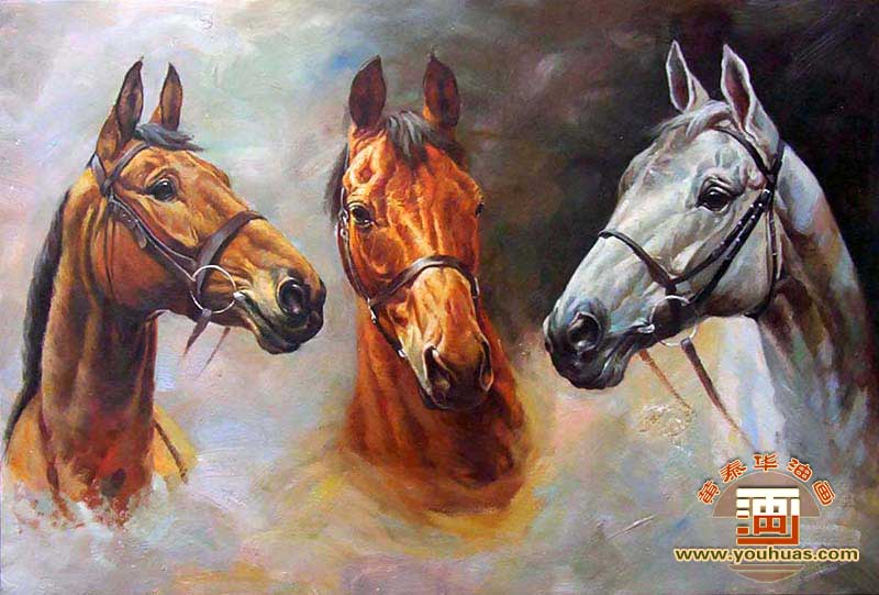 马头图动物油画