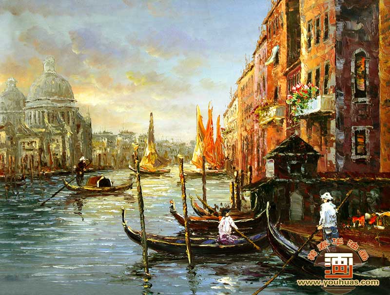 威尼斯水城油画风景
