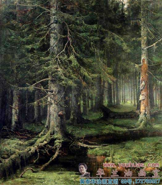 俄罗斯森林风景油画