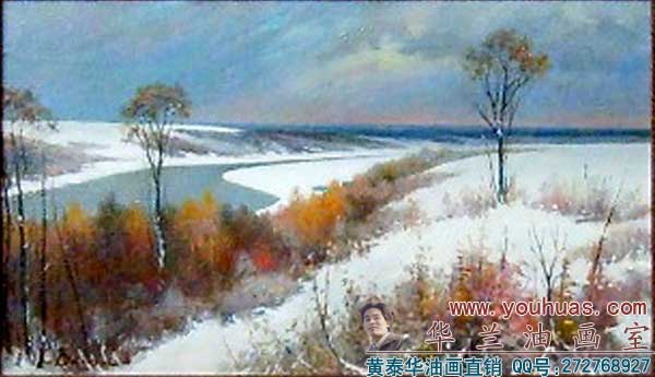 高清雪景油画